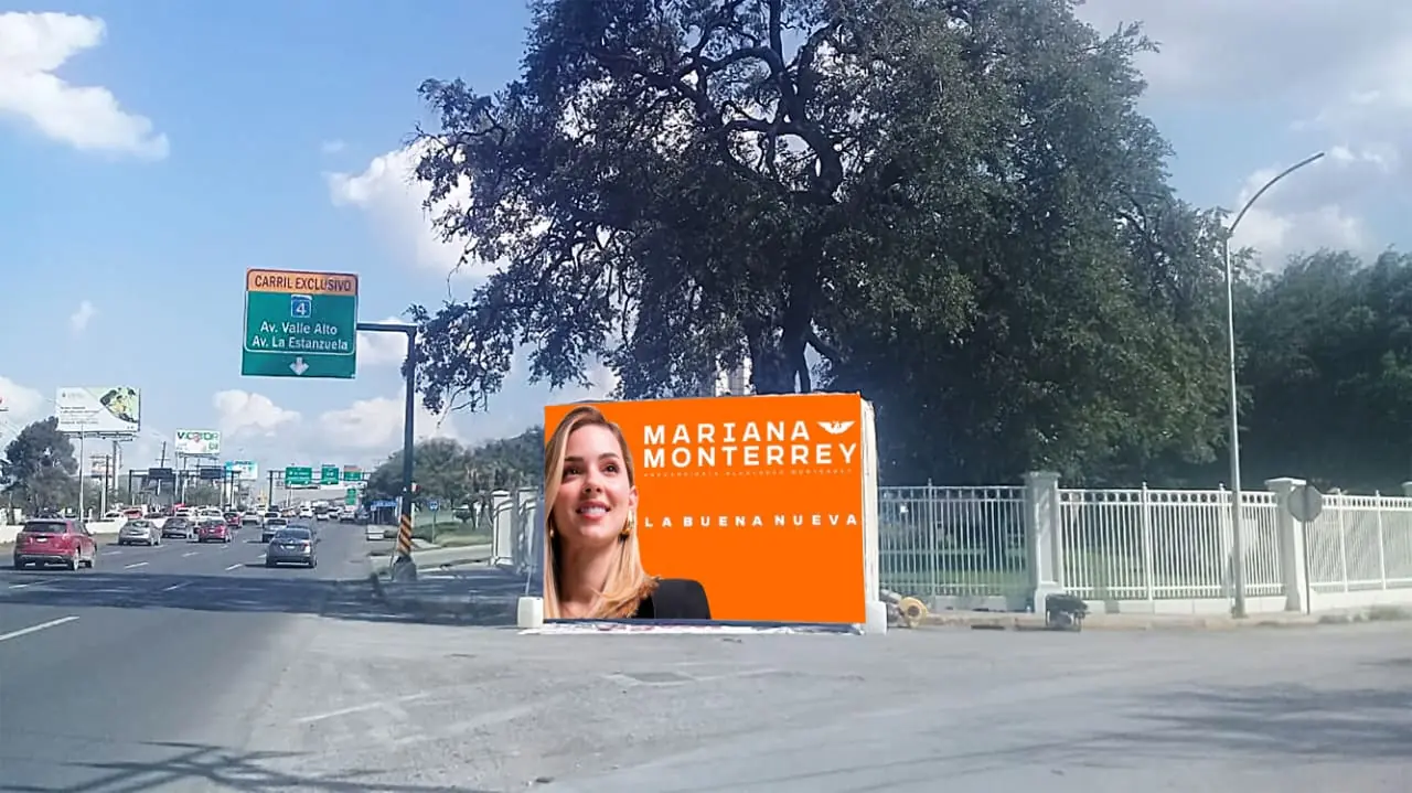 Valla publicitaria de gran escala con impresión en lona de alta resolución instalada a nivel de piso - MkTing activo