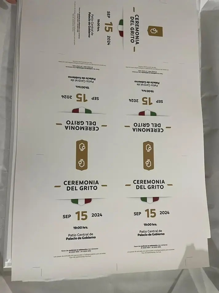 Produccion grafica invitaciones ceremonia grito de independencia monterrey - MkTing activo